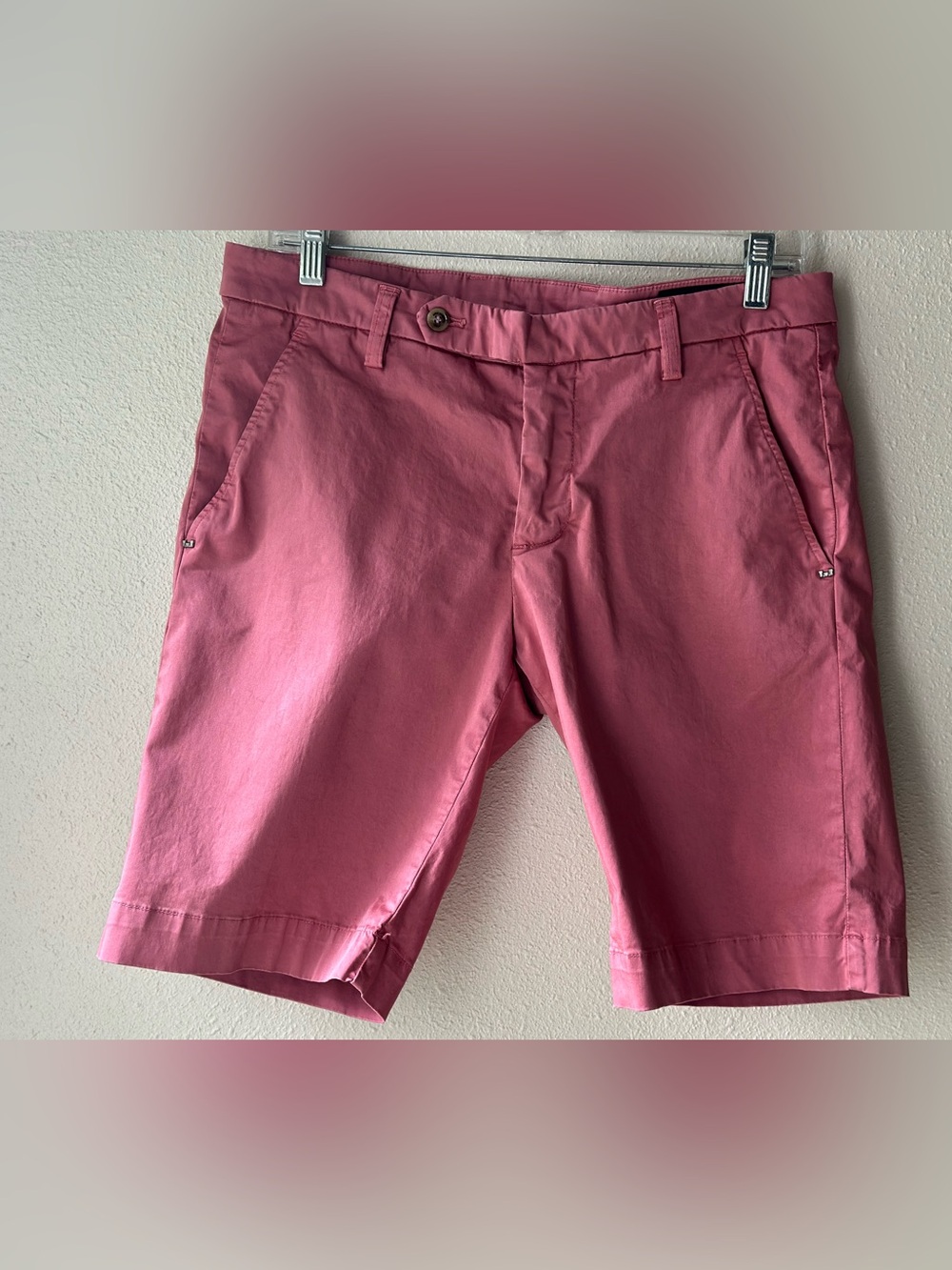 Entre Amis Men's Pink Casual Chino Shorts Size 33 EU 47 Made in Italy